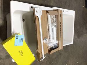 Lot of MUSTEE 46 in. x 34 in. Plastic Laundry Tub  customer return review photos