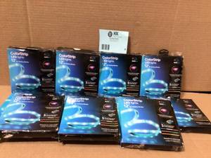 Lot of Tzumi Aura 12 ft. LED Color Strip Light with Remote and Pre-Programmed Holiday Modes customer return review photos
