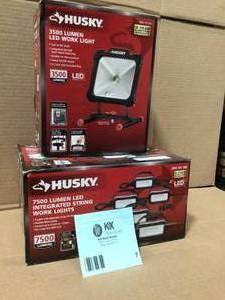 Lot of assorted Husky LED Light customer return review photos