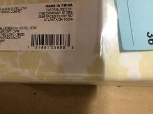 The Company Store Legends Hotel Stencil Damask Pale Yellow Floral King Sateen Duvet Cover Customer return review photos