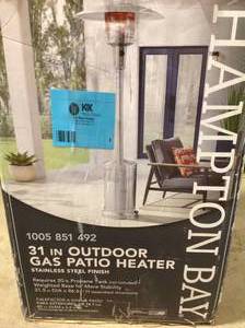 Hampton Bay  48000 BTU Stainless Steel Patio Heater Customer return Review all pictures