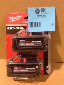 Milwaukee  M18 18-Volt Lithium-Ion High Output 6.0Ah Battery Pack (2-Pack) Customer return Review all pictures