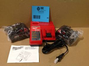 Milwaukee M18 RedLithium XC5.0 Starter Kit 2X 5.0Ah Battery Charger Customer return Review all pictures