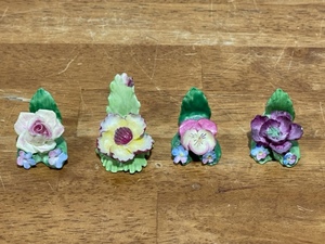 4 Vintage Small Porcelain Flower Displays