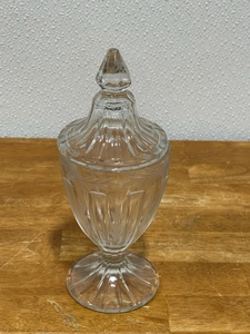 Crystal, Etched Cut Glass Candy Jar with Lid
