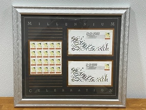 Collectible Framed 2000 USPS Millennium Celebration 33 Cent Stamp Sheet & First Day Envelopes