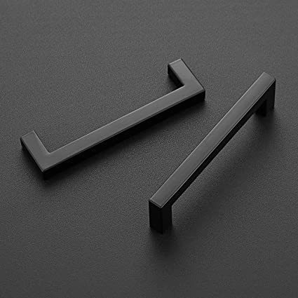 Ravinte Kitchen Square Cabinet Handles Matte Black Cabinet Pulls