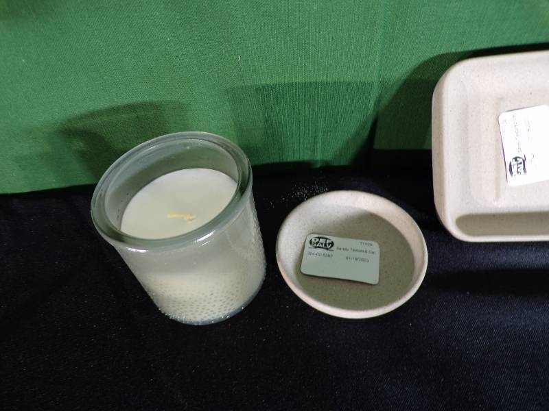 Soap Dish, Candle Holder and Candles