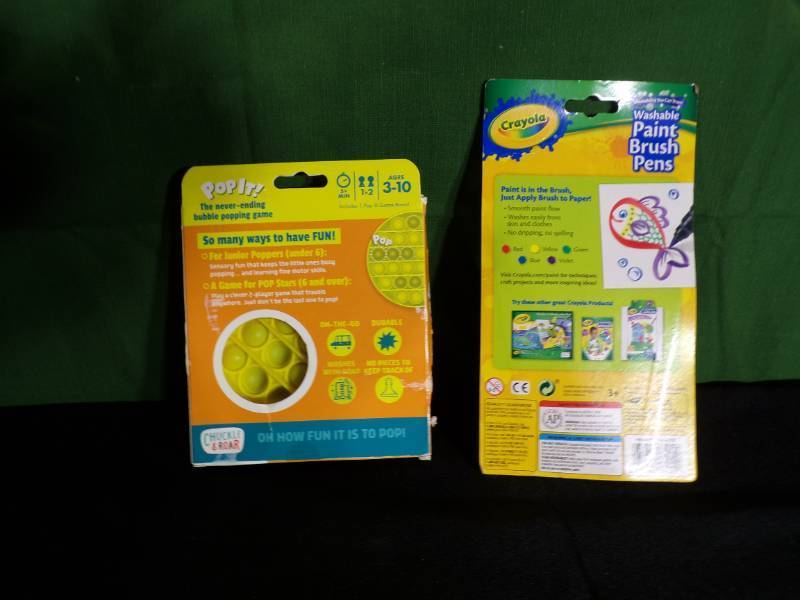 Pop It Stress Poppers and Colored Crayola Drawing Pens