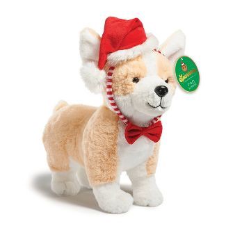 Brand New FAO Schwarz Corgi with Santa Hat 12 Stuffed Animal Lot of 3