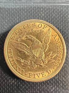 1907 US $5 GOLD LIBERTY BU MS63