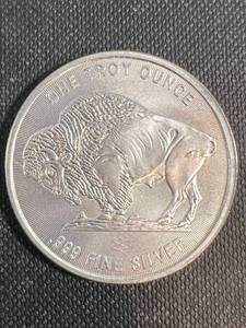 1 TROY OZ .999 FINE SILVER INDIAN BUFFALO ROUND