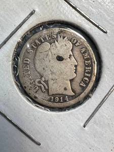 2 BARBER DIMES 1914-D 1914-S