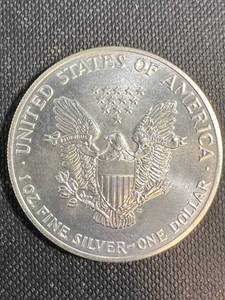 1989 AMERICAN SILVER EAGLE 1 TROY OZ .999 FINE SILVER DOLLAR