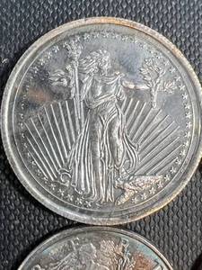 GROUP OF 4 .999 FINE SILVER ROUNDS 12oz 14oz 14oz 14oz 1.25oz TOTAL