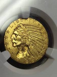 1915 US $5 GOLD INDIAN MS62 NGC