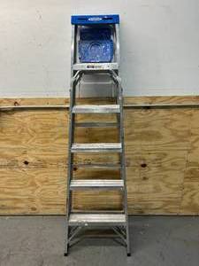 lot 32 image: WERNER 6 ft. Aluminum Step Ladder with 250 lb. Load Capacity Type I Duty Rating