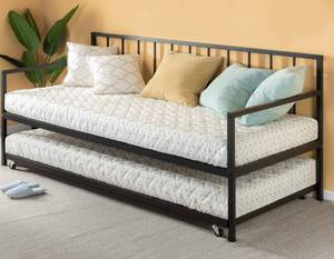 lot 35 image: ZINUS Eden Metal Daybed with Trundle  Mattress Foundation with Steel Slat Support  Easy Assembly, Twin