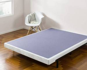 lot 37 image: ZINUS Metal Box Spring with Wood Slats 4 Inch Mattress Foundation  Sturdy Steel Structure  Easy Assembly, King
