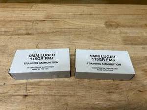 lot 17 image: 2 Boxes of 9MM LUGER 115GR FMJ Training Ammunition (50 rounds per box)