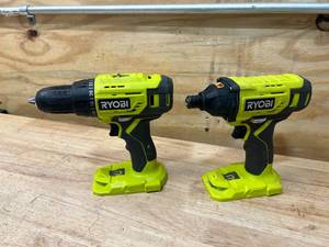 lot 67 image: RYOBI P215VN 18v 12 Cordless DrillDriver and P235AVN 18V 14 Cordless Impact Driver (Tools Only)