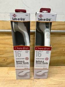 lot 87 image: MHI Lot of 2- Safe-er-grip 16-in White Suction Cup Grab Bars