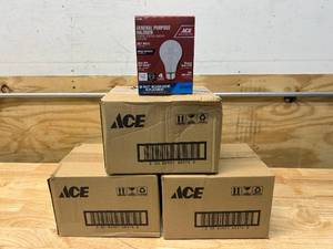 lot 95 image: ACE Lot of 3 Cases of- General Purpose Halogen Lightbulbs- Soft White (6 packs of 4 Bulbs per Case)