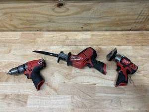 lot 98 image: MILWAUKEE M12- 12 Hammer DrillDriver, Hackzall and SanderPolisher (Tools Only)