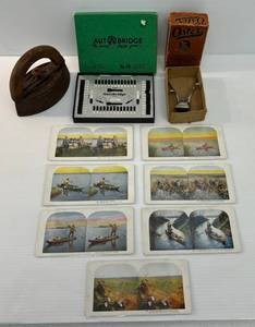 lot 198 image: Group Misc. Vintage Items Including Vintage Auto Bridge In Original Box And More