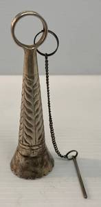 lot 3 image: Vintage Ornate Posy Holder WFinger Ring Tussie-Mussie Silver Tone