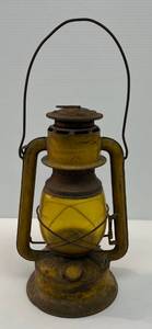 lot 13 image: Vintage Dietz Brand Gem Oil Lamp With Yellow Lens Marked Property Of City Of MPLS.