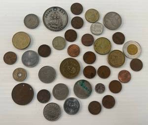 lot 42 image: Group Of Misc. Foreign Coins Some With Holes