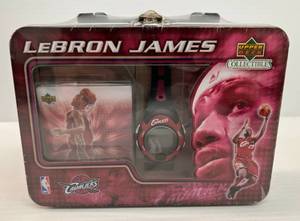 lot 71 image: 2005 Upper Deck Lebron James Collectible Tin , Watch And 15 Card Set (Sealed)