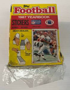 lot 75 image: 1987 Topps Football Yearbook Stickers Box