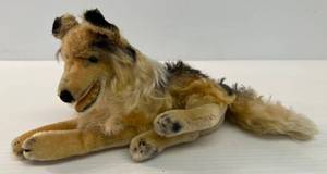 lot 83 image: Old Antique Steiff Mohair Collie Dog Has Ear Button And Some Tag