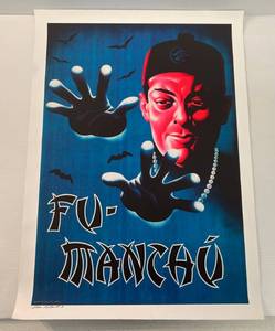 lot 114 image: FU- Manchu Giclee Canvas Print 17 14 x 23 Pen Signed Lower Left