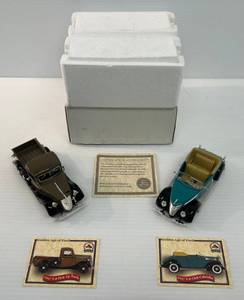 lot 185 image: National Motor Museum Mint Die-Cast Cars Including Ford 1937 Cabriolet And Pickup Truck