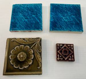 lot 186 image: Group Of Misc. Vintage Decorative Tiles