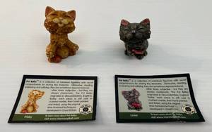 lot 226 image: Two Pot Belly Brand Cat Trinket Boxes With Cards