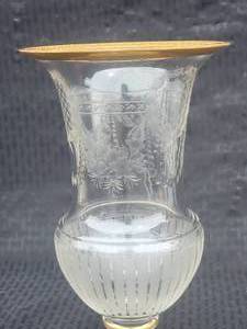 lot 139 image: Intricate French Gilt Mounted Etched Crystal Vase