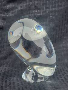 lot 50 image: Figural Owl Sculpture by Donald Pollard for Steuben, Signed