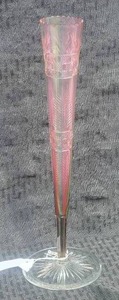 lot 112 image: Antique Bohemian Cut Glass Rainbow Bud Vase