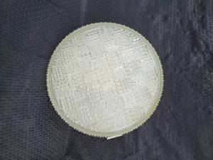 lot 95 image: Vintage Hollywood Regency Drum Flush Mount Ceiling Fixture