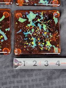 lot 17 image: MCM Fused Art Glass Coaster Set, artist signed