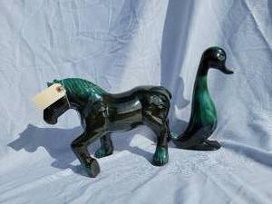 lot 201 image: Blue Mountain Pottery Draught Horse & Duckling