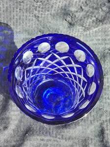 lot 110 image: Vintage Bohemian Crystal Blue Vase