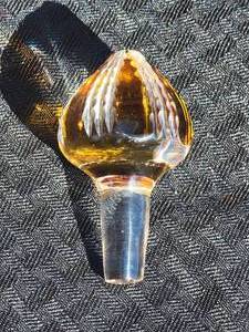 lot 111 image: Amber Glass Cut Decanter
