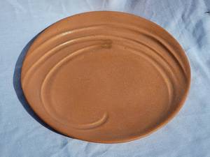 lot 142B image: Artist Signed Terracotta Swirl Charger, D. Martinez