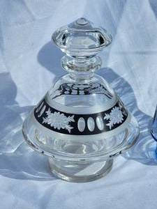 lot 114B image: Vintage Pair of Silver Overlay Bottles with Stoppers