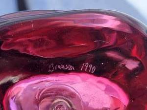 lot 126 image: Signed Art Glass Calla Vase By Ed Branson Studio